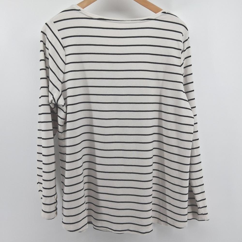 Charter Club Woman Sz 2X Striped Scottie Dog Beaded Top Long Sleeve Plus Size - Picture 8 of 10